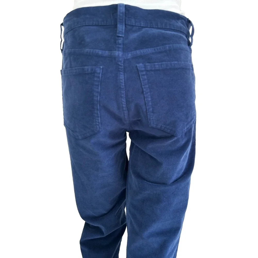 J Crew Re-Imagined Corduroy Pants Slim Straight Stretch Blue Size 29 T 8 EUC